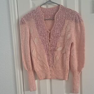 Vintage Pink Knit Women's Sweater Sz  X Small
